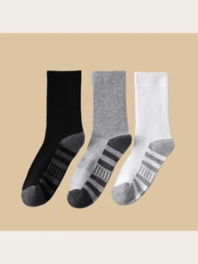 3 Paar Herren Knöchelsocken, Socken für den grenzüberschreitenden Handel, lange Röhrensocken, Sportssocken, Große Größen, Farbblockdesign, Sportssocken