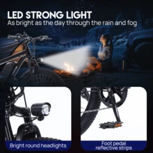PORIYA 26" Electric Mountain Bike 1500W Motor 48V 10Ah Removable Battery 50-60KM Range Max Load 200KG. All-Terrain Tires Dual Disc Brakes Perfect For Commuting & Off-Road Adventures - màu đen - Xem 2
