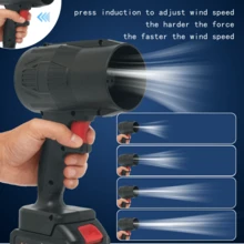 Handheld Black Powerful Blower, Equipped With Two 21V Battery, One Charger&Toolbox, 550 Motor 21V 10A, 30000 RPM 75W Power, 50km/H Strong Wind 550g Air Pressure, Multi-Scene Use For Camping, Car, Lawn, Indoor Dust Cleaning, Home & Outdoor Use, Gift - 黑色 - 查看 3