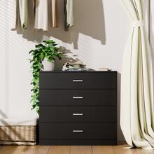 Vida Designs White Chest Of Drawers, 4 Drawer Metal Handles Runners Anti-Bowing Support Furniture - Black - View 3