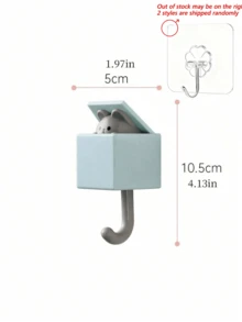 2 Pieces, Unisex Style, Cute Cartoon Cat Design, Waterproof Seamless Design, ABS Material, Multifunctional Wall Hooks, Japanese Cute Style, Decorative Hooks, Suitable For Bedroom/Living Room/Bathroom Decoration, Christmas And Halloween Decoration, Holiday Promotion, Room Decor, Christmas Gifts - 彩色 - 查看 11