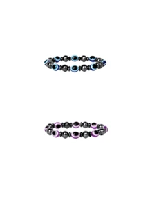 1件/2件/3件/4件，黑玛瑙恶魔天使之眼，情侣款，减肥，脚链，手链，可戴在手上，也可戴在腿上（男女通用） - 彩色 - 查看 3