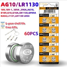 5-100pcs 1.55V AG10 LR1130 SR54 389 189 SR1130 D189 LR54 Alkaline Button Cell Batteries, G10A SR1130SW Button Batteries For Watch, Toy, Remote Control