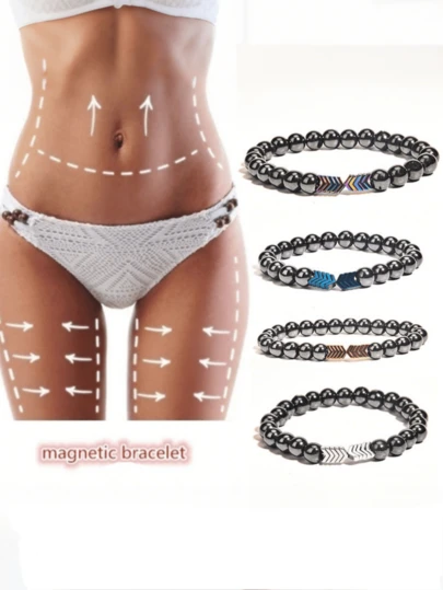 1件男女通用磁疗手环，有助于增强免疫力，缓解关节炎和腕管综合征疼痛，促进血液循环和减肥