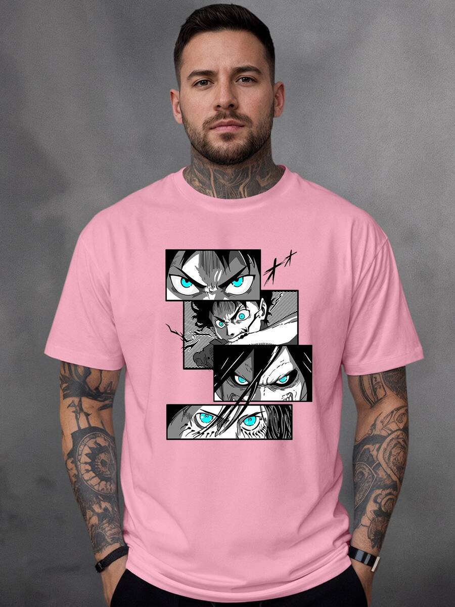 Men T-Shirts - 淺粉色 - 查看 1