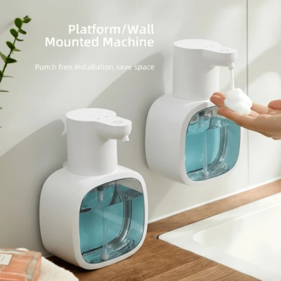 White Foaming Touchless Automatic Soap Dispenser – 500ml Hand Soap Dispenser, Wall-Mountable & Countertop, USB Rechargeable, Adjustable Foam Volume, Waterproof, Perfect For Home Or Small Offices, Pet Care, Stylish Gift Option