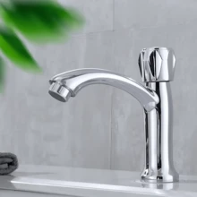 Modern Single Hole Cold Water Faucet - Polished Metal Material, Easy To Install, Perfect For Kitchen And Bathroom Sinks - Multicolor - View 6