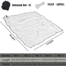 1pc 3.5mm Heavy Duty Golf Practice Net - Includes 20 Tie Down Straps For Securing, Sports Barrier Training Net, Golf Training Accessory, Suitable For Golf, Baseball, Field Hockey, Soccer - Adjustable Size, Suitable For Backyard Driving And Indoor/Outdoor Use