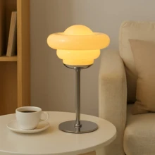 Nordic Glass Bedside Lamp USB Powered 3 Color Ambient Table Light Bedroom Home Decor Gift