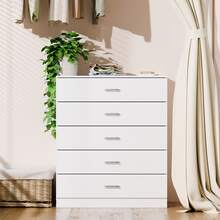 Vida Designs Riano 5 Drawer Chest Of Drawers, Metal Handles And Runners, Anti-Bowing Drawer Support, Bedroom, Nursery Furniture - White - View 3