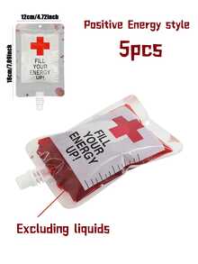 10 件装 - 饮料血袋，10 个静脉输液袋，用于万圣节派对装饰，可重复使用的饮料袋，用于主题派对的活血，化妆舞会，吸血鬼，僵尸，护士毕业派对道具秋季，圣诞节 - 彩色 - 查看 18