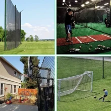 1pc 3.5mm Heavy Duty Golf Practice Net - Includes 20 Tie Down Straps For Securing, Sports Barrier Training Net, Golf Training Accessory, Suitable For Golf, Baseball, Field Hockey, Soccer - Adjustable Size, Suitable For Backyard Driving And Indoor/Outdoor Use