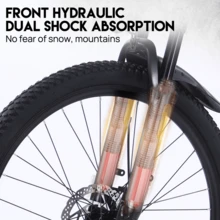 PORIYA 26" Electric Mountain Bike 1500W Motor 48V 10Ah Removable Battery 50-60KM Range Max Load 200KG. All-Terrain Tires Dual Disc Brakes Perfect For Commuting & Off-Road Adventures - màu đen - Xem 8