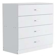 Vida Designs White Chest Of Drawers, 4 Drawer Metal Handles Runners Anti-Bowing Support Furniture - White - View 2