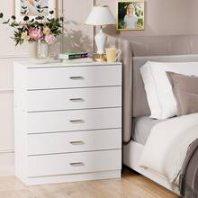 Vida Designs Riano 5 Drawer Chest Of Drawers, Metal Handles And Runners, Anti-Bowing Drawer Support, Bedroom, Nursery Furniture - White - View 4