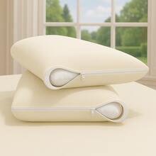 4 Gel Mesh/Helanca Pillowcase Protective Covers 50cm X 70cm With Zipper - 香檳色 - 查看 1