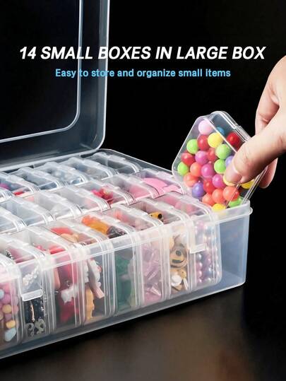 15/31pcs Mini Sticker Storage Box, Plastic Storage Box, Mini Transparent Bead Storage Container, Clear Box With Hinged Lid And Rectangular Transparent Box, For Collecting Small Items, Beads, Jewelry, Business Cards, Game Pieces, Crafts, School Supplies, Back To School, Christmas