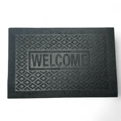 Tapete de Entrada Antiderrapante para Casa Diseño Welcome con Rombos Ideal para Exterior o Interiores Alfombra Decorativa y Funcional