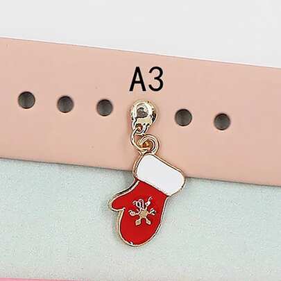 1 Stück Weihnachtsserie Dekoration kompatibel mit Uhrenarmband Silikon Armband Schmuckanhänger Damen/Herren Mode kompatibel mit Apple Watch Series 11 10 9 8 7 Se 6 5 4 3 2 Ultra 2 kompatibel mit Band 49 46 45 44 42 41 40 38mm/Galaxy Watch/Xiao Mi/Hua Wei Smartwatch Zubehör