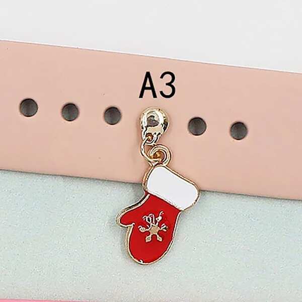 1pc Christmas Series Decoration Compatible With Watch Band Silicone Bracelet Jewelry Charms Women/Men Fashion Compatible With Apple Watch Series 11 10 9 8 7 Se 6 5 4 3 2 Ultra 2 Compatible With IWatch Band 49 46 45 44 42 41 40 38mm/Galaxy Watch/Xiao Mi/Hua Wei Smart Watch Accessories