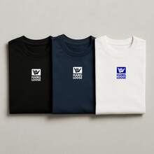 KIT 3 T-SHIRTS HANG LOOSE SURFING SHIRT COTTON DRY FIT SUMMER SKATE - Black, Blue and White - View 1