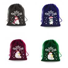 12pcs Christmas Velvet Drawstring Bags - Festive Red Candy Bags, Decorated With Santa Claus, Reindeer And Snowflake Patterns, Reusable, Suitable For Holiday Parties, Can Be Used For Packaging Candy, Jewelry And Small Gifts, Christmas Gift Bags - Multicolor - View 10