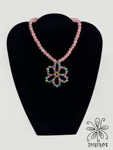 Collar para niñas "Happy Flower" con cuentas de cristal de colores que reflejan destellos de luz, ideal como un accesorio de buena calidad, sus cuentas redondas protegen el cuello de las más pequeñas y coquetas de la casa - Multicolor - Ver 3