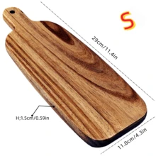 1pc Extra Thick & Long Wooden Cutting Board - With Creative Handle, Cheese Board Function, Suitable For Cooked Food, Meat, Cheese, Bread, Fish, Vegetables, Easy To Clean, Essential Kitchen Tool, Holiday Dining Selection | Fashionable Presentation | Natural Wood Grain Texture, Ideal Holiday Gift, Also Can Be Used As Food Tray, Christmas Premium, Chopping Board