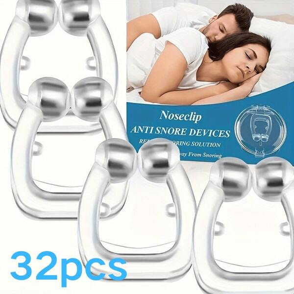 32/24/16/8 Pack Anti Snoring Nose Clip Silicone Magnetic Anti Snore Device For Men Women Creative Sleep Aid Snoring Relief Improve Sleep Quality Comfortable Reusable