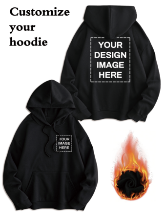 Sudadera con capucha de felpa personalizada con foto y texto para mujer de talla grande, personalizable con números de la suerte y bendiciones para usted/parejas/familia/mascotas/amigos, adecuada para Halloween, Navidad, vuelta al colegio, atuendos de otoño/invierno, regalos festivos, regalos de cumpleaños, ropa de fiesta, sudaderas de felpa de talla grande para mujer en invierno