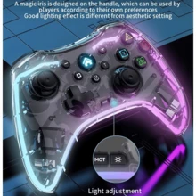 New Transparent Adjustable RGB Glare Lights Bluetooth Gamepad Controller Fr Switch - 黑色 - 查看 3