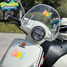 SpongeBob SquarePants 1张海绵宝宝抓屁股卡通车贴，可定制，创意十足，适用于电动自行车，刮擦式车窗装饰贴纸；海绵宝宝车贴，派大星捏屁股，趣味十足，适用于电动摩托车，汽车玻璃装饰 - 彩色 - 查看 6