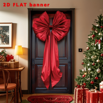 1 styck, stor julrosett med julgranskulor och glad veranda i polyester, 35x70 tum, bakgrund för ytterdörren, säsongsbetonad grafisk hängande dörrbanderoll, festdekoration för hem och kök, ingen strömförsörjning krävs