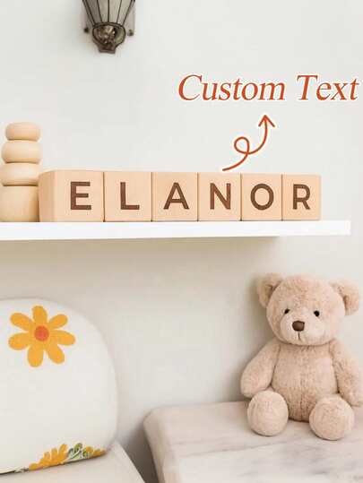 Customized Surname Building Blocks, Capable Of Carving Names And Dates, Rounded Corner Design, Wedding Party Decoration, Customized Game Room Decoration And Birthday Gifts, Natural Wooden Couple Gifts, Pregnancy Announcements, New Mother Gifts