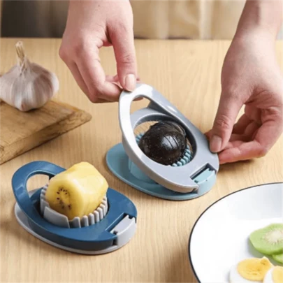 2-In-1 Stainless Steel Wire Egg Cutter - Suitable For Boiled Eggs, Fruit Garnishing And Aluminum Cutting - Durable Plastic Handle, Kitchen Essential, Modern Tool, Egg Slicer, Egg Slicing Artifact, Preserved Egg Cutter, Preserved Egg Splitter