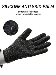 Unisex Fingerless Gloves For Autumn And Winter, Suitable For Finger Protection, Warmth, And Outdoor Use. Compatible With Touchscreen Devices. Men's Fingerless Gloves Make A Great New Year's Or Christmas Gift. - 黑色 - 查看 5