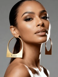 Personalized Stainless Steel Name Earrings, Extra Large Customized Hoop Earrings For Women, Memorial Jewelry Gift - Multicolor-style1 - View 2