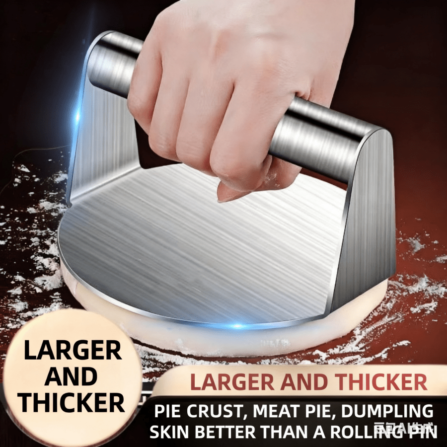 Kitchen Tool Stainless Steel Meat Press, Burger Patty Mold, Steak Meat Press, Teppanyaki Tool, Slightly Flawed