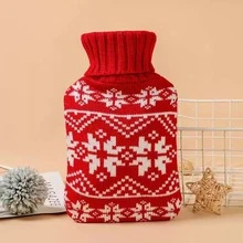1pc Winter New Knitted Cover For Hot Water Bottle, Plush Fabric Convenient Hand Warmer (Knitted Cover Only, No Hot Water Bottle Included) - Multicolor - View 12