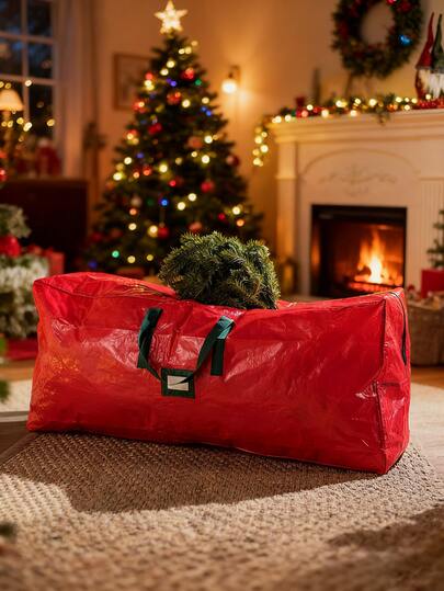 1 pezzo - Grande borsa per conservazione albero di Natale, borsa pesante per albero di Natale, borsa per conservazione festività, protegge da umidità e polvere, alternativa alla scatola di conservazione dell'albero di Natale, borsa da viaggio in tessuto intrecciato, borsa da esterno impermeabile, borsa per conservazione piumoni, borsa per conservazione giocattoli