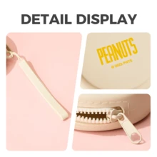 Miniso 史努比系列硅胶零钱包（乳白色），轻巧便携，节日派对礼物迷你钱包 - 白色 - 查看 3