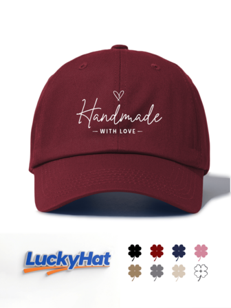 1 件手工制作的男女爱心印花棒球帽，经典时尚柔软吸汗带可调节尺寸轻便百搭爸爸帽，适合户外运动日常穿着派对度假海滩度假，是送给家人和朋友的完美礼物