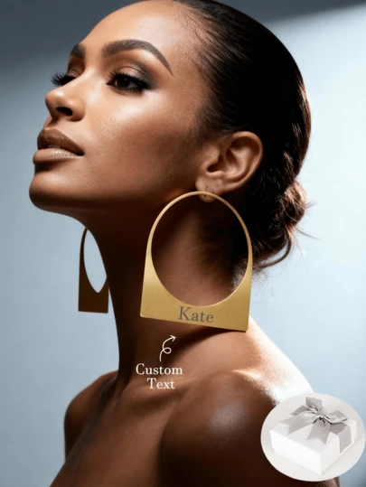 Personalized Name Earrings, Extra Large Hoop Earrings. Customized Stainless Steel Name Earrings. Unique Earrings. Memorial Earrings, Gift For Her