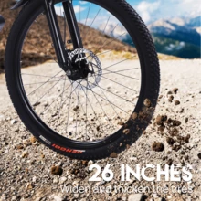 PORIYA 26" Electric Mountain Bike 1500W Motor 48V 10Ah Removable Battery 50-60KM Range Max Load 200KG. All-Terrain Tires Dual Disc Brakes Perfect For Commuting & Off-Road Adventures - màu đen - Xem 7