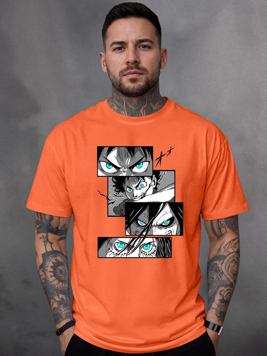 Men T-Shirts - 橘色 - 查看 1