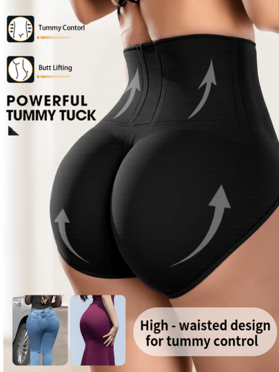 Women Plus Size Seamless High Waisted Tummy Control Shapewear, Breathable Activewear Comfortable Underwear