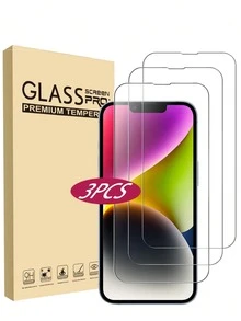 全覆盖屏幕保护膜，兼容 9H 系列，兼容 17/17 Pro/17 Pro Max/17 Air/16 Pro Max/16/16 Pro/16 Plus/15/14/13/12/11，钢化玻璃膜保护壳，高清透明，3 片装 - 無色 - 查看 17