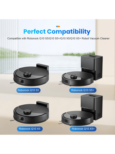 (19 Pack)Roborock Q10/S5/X5 Series Replacement Accessories Kit Includes Main Brushes, Side HEPA Filters, Mop Pads, Compatible Q10 S5 Q10+ X5 S5+ X5+ Robot Stofzuiger Cleaners. view 2