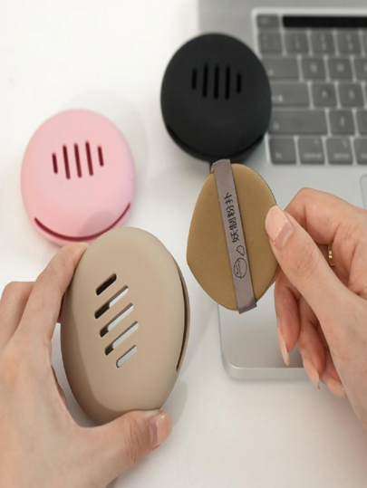 Caja de almacenamiento para esponjas de maquillaje, caja de almacenamiento portátil y transpirable para esponjas de maquillaje y compactos de polvo, soporte de silicona para esponjas de maquillaje para mujeres y estudiantes