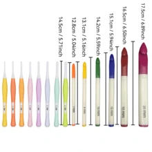 豪华钩针套装，2.5毫米-20毫米可选，符合人体工程学的防滑钩针，适合钩针初学者，软握钩，超深钩针。万圣节、平安夜、新年等节日的完美礼物 - 彩色 - 查看 11